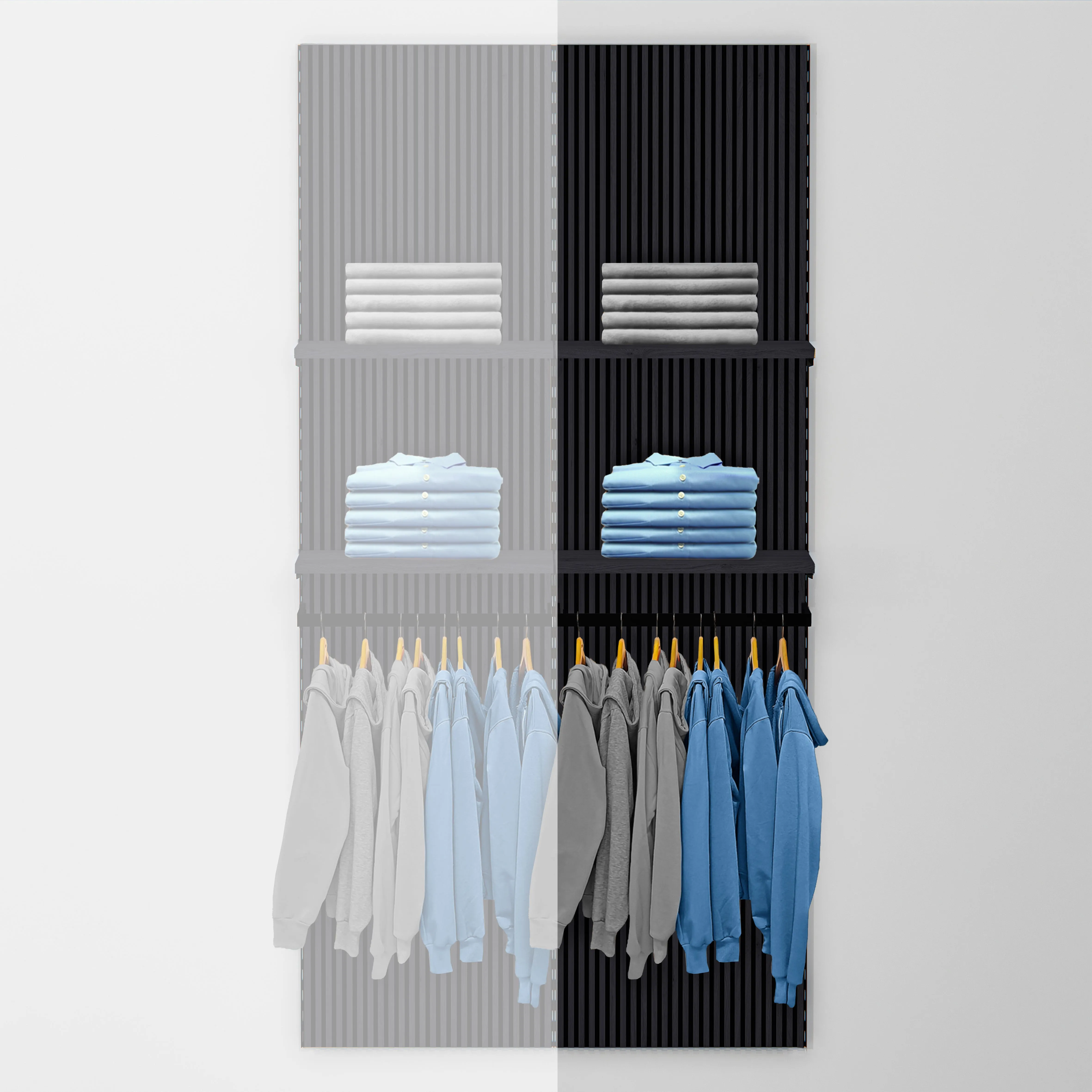 Aankomendonderdeel Vertigo zwart/zwart 1 legbord + 2 bras L60xH240cm