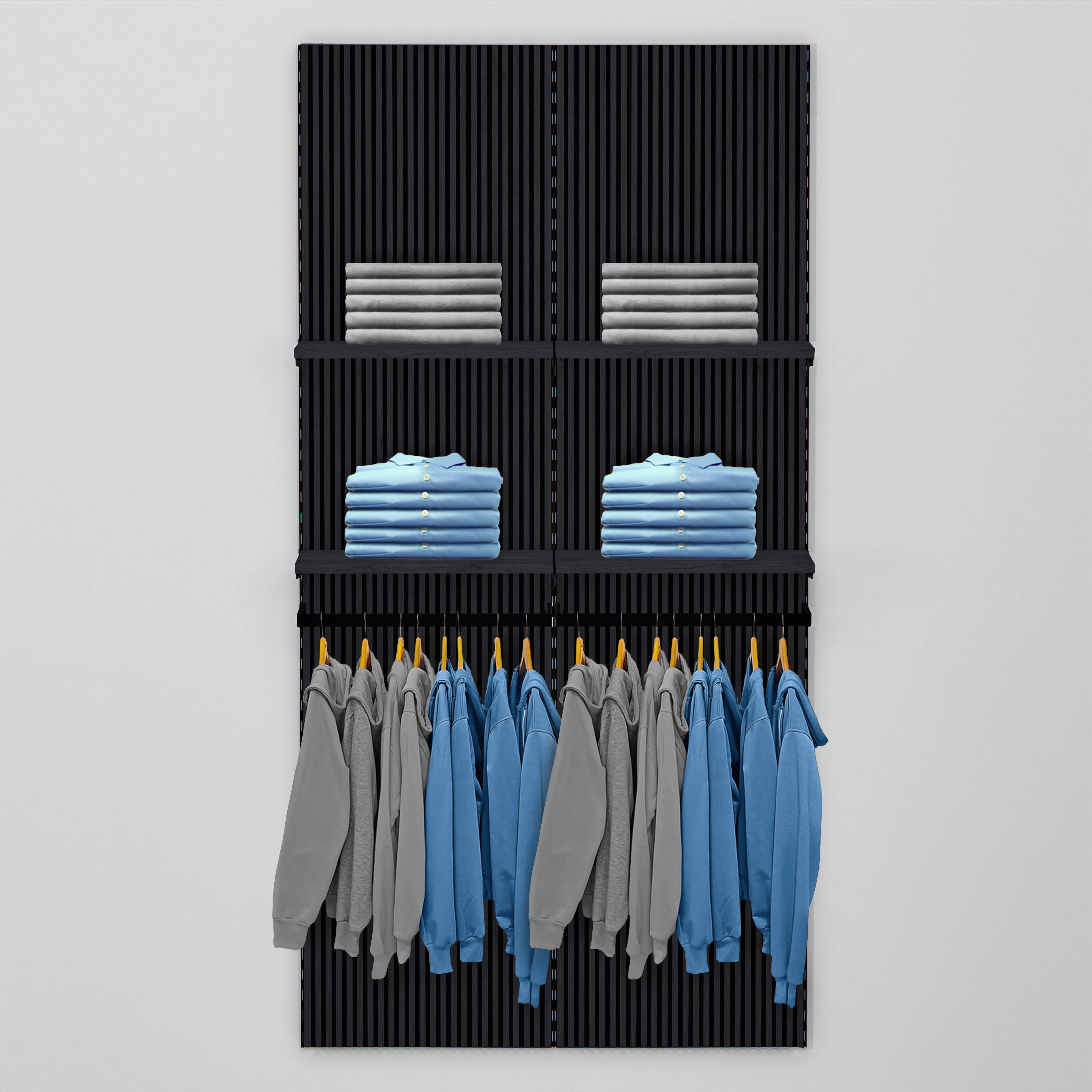 Aankomendonderdeel Vertigo zwart/zwart 1 legbord + 2 bras L60xH240cm