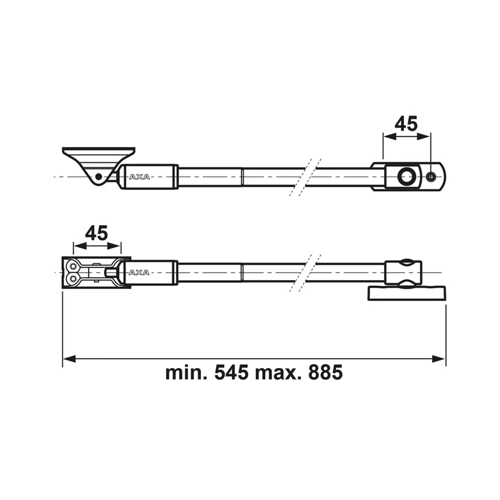 AXA TELESCOPISCHE RAAMUITZETTER 55EX BUITENDRAAIEND WIT 28650054