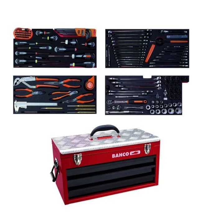 BAHCO METALEN KOFFER MET INLAYS GEVULD FF3A10, FF3A11, FF3A12, FF3A13  1483KHD3RBFF4