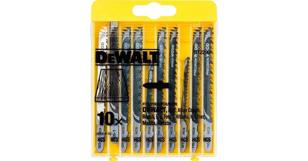 DEWALT HCS DECOUPEERZAAGBLADENSET DT2290, 10DELIG (GEEL)