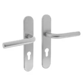 INTERSTEEL Deurkruk 1296 Recht op verdekt schild profielcilindergat 72mm met nokken 7mm RVS EN1906/4