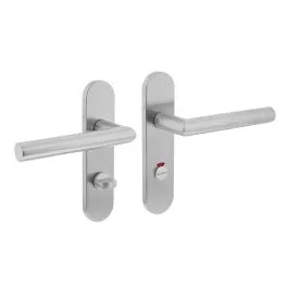 INTERSTEEL Deurkruk Hoek90° basic op ovaal schild verdekt 170x40mm WC63/8mm rvs geborsteld