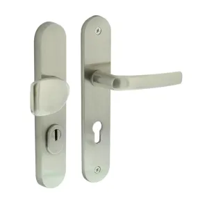 Intersteel Voordeurbeslag ovaal greep/kruk PC 72mm nikkel mat met kerntrekbeveiliging
