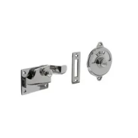 INTERSTEEL WC-overslag met bocht en tekst "vrij / bezet" nikkel
