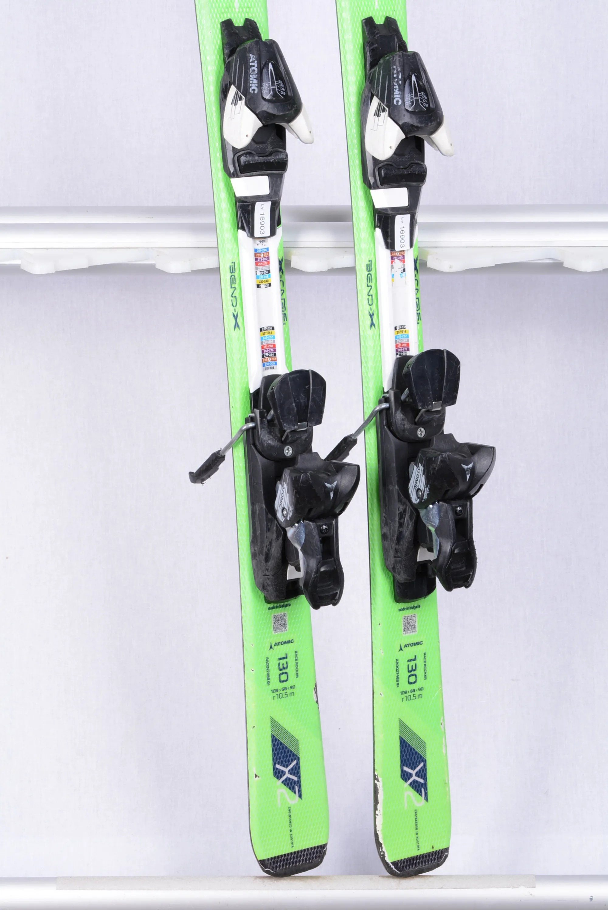 KINDER SKI'S ATOMIC REDSTER X2 GREEN, BENDX, RACE ROCKER + ATOMIC L7