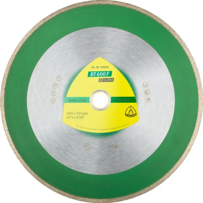 KLINGSPOR  DT 600 F SUPRA  GROTE DIAMANTSCHIJVEN  250 X 25.4 / 30MM  GESLOTEN RAND