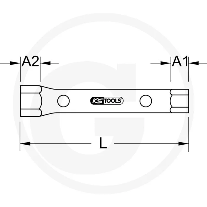 KS TOOLS CLASSIC PIJPSLEUTEL, 41 X 46 MM, 6KANT, DIN 896, ISO 2236, ISO 1085