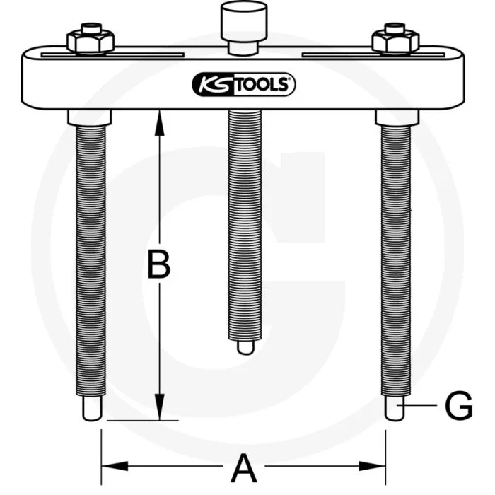 KS TOOLS TREKINRICHTING VOOR SCHOTELTREKKER, 552  HYDRAULISCHE SPINDEL INBEGREPEN