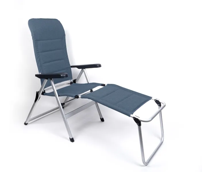Legsteun MALAGA COMFORT, gestoffeerd, donkerblauw, aluminium frame