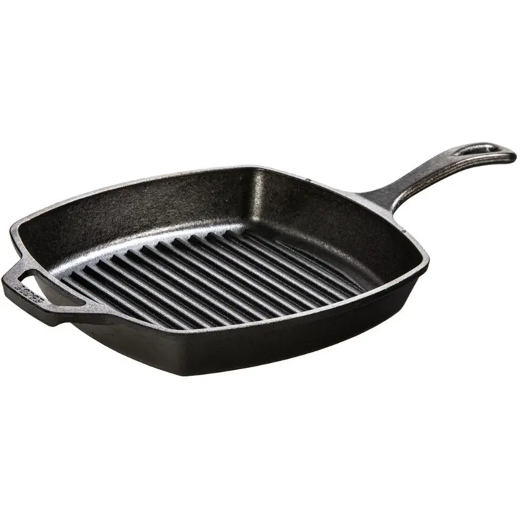LODGE GRILLPAN MET HANDGREEP L8SGP3 BAK/BRAADPAN (ZWART, 26,5CM)