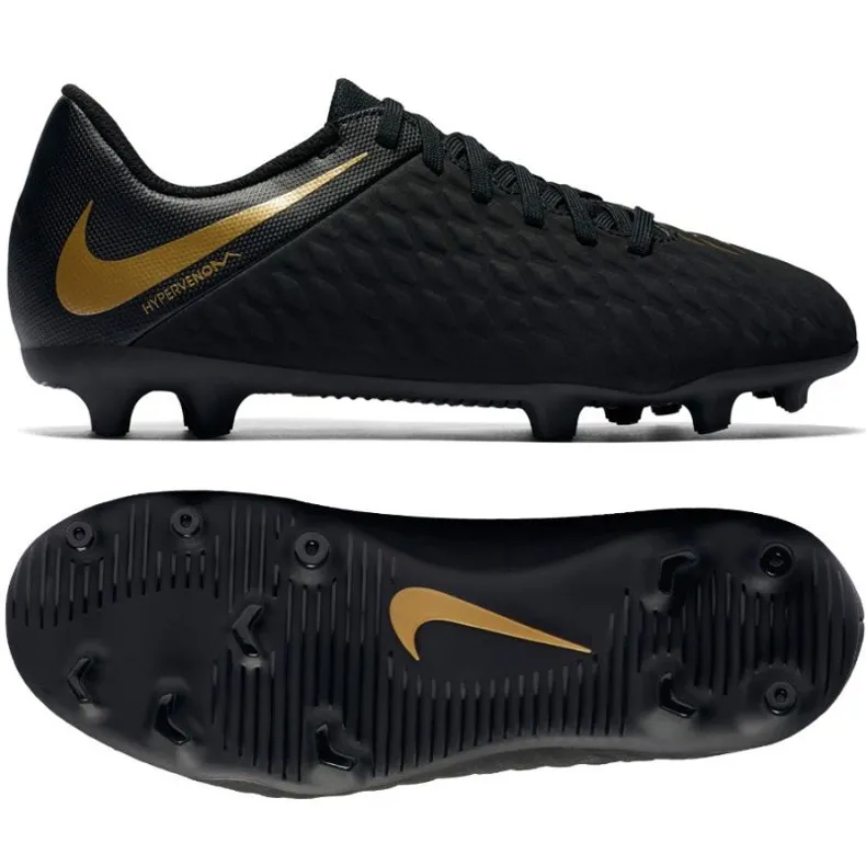 NIKE HYPERVENOM PHANTOM 3CLUB FG JR AJ4146090 VOETBALSCHOENEN ZWART ZWART