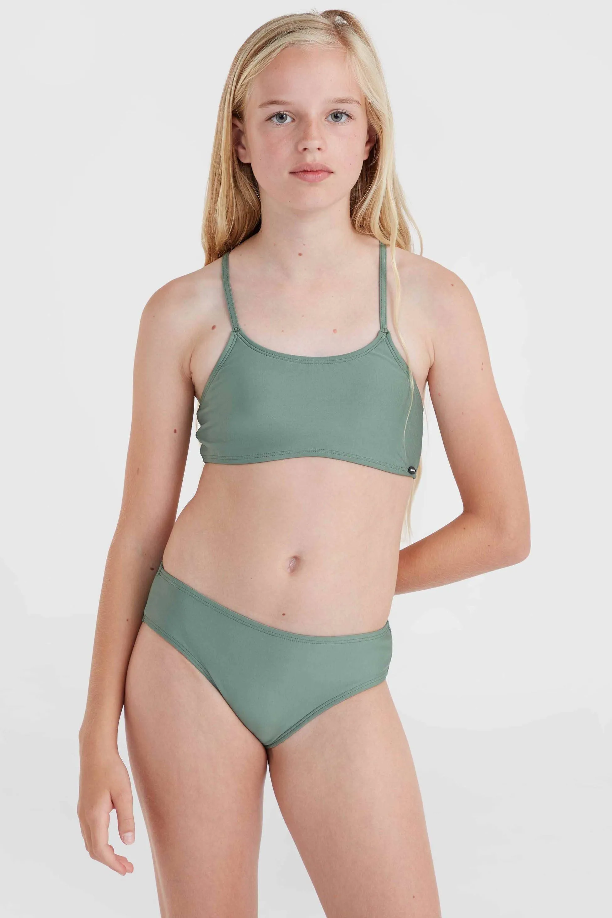 O'Neill crop bikini Essentials groen Meisjes Polyester Effen 116