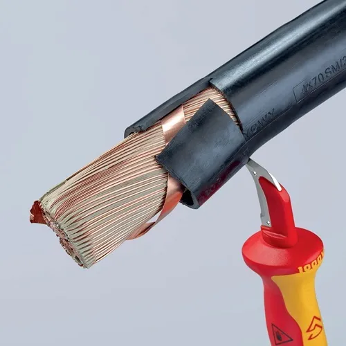 Ontmantelingsmes lengte 180 mm klinglengte 38 mm VDE meercomponentengreep KNIPEX
