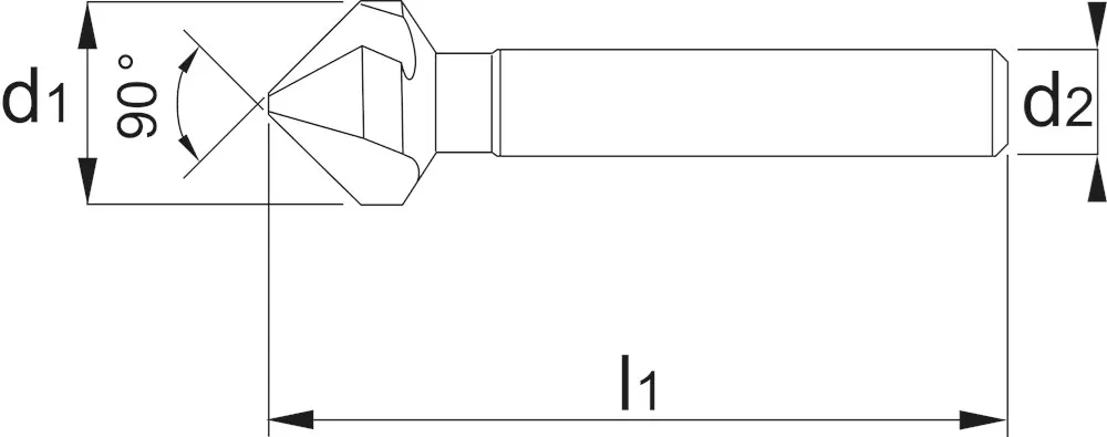 PHANTOM HSSE VARI VERZINKBOOR 90°, 3 SNIJKANTEN, MET DRIEVLAKS SCHACHT 25MM