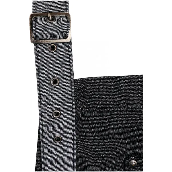 Schort denim black met contrastkleur