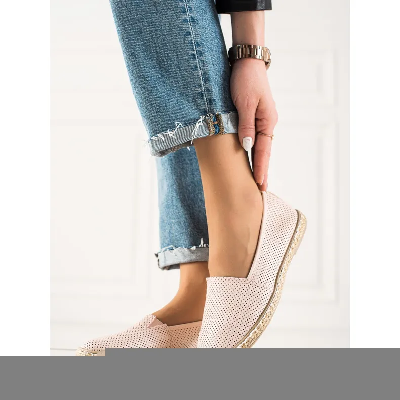 TRENDI COMFORTABELE ECOLEDEREN ESPADRILLES ROZE