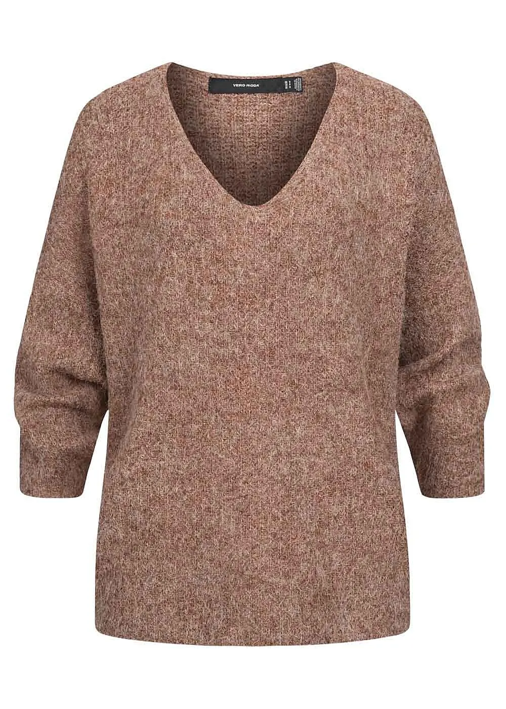 VERO MODA DAMES GEBREIDE TRUI MET VHALS BRUIN