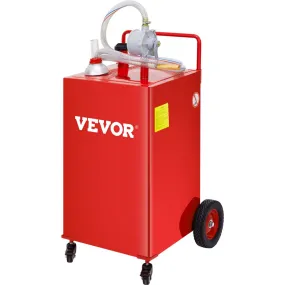 VEVOR 30 gallon brandstoftank, gasopslagtank en 4 wielen met handmatige transferpomp, benzine-dieselbrandstoftank voor auto'