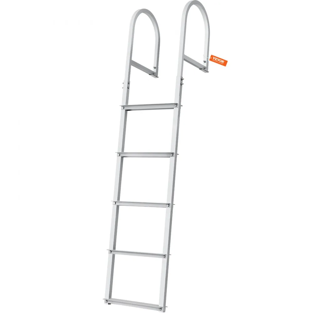 VEVOR Dockladder 5 verwijderbare treden, 227 kg laadvermogen Aluminium pontonbootladder met 8 cm brede trede en antislip rubbere