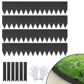 VEVOR gazonrand 40" x 8" (set van 4) stalen gazonrandband bedrand bedrand maairand geschikt voor buitentuinen, paden, 