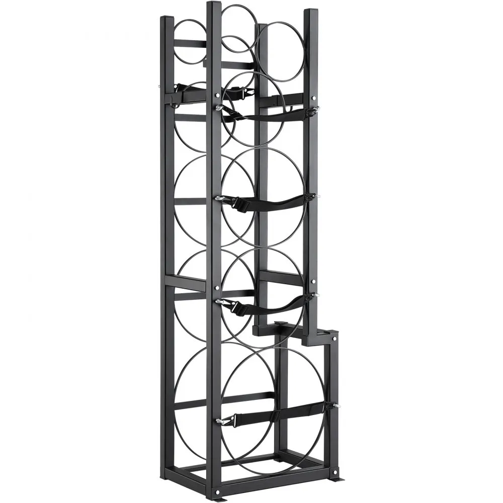 VEVOR koelmiddeltankrek, met 1 x 50 lbs, 2 x 30 lbs en 3 andere kleine flessentanks, cilindertankrek 15,55 x 12,99 x 49,8 inch, 